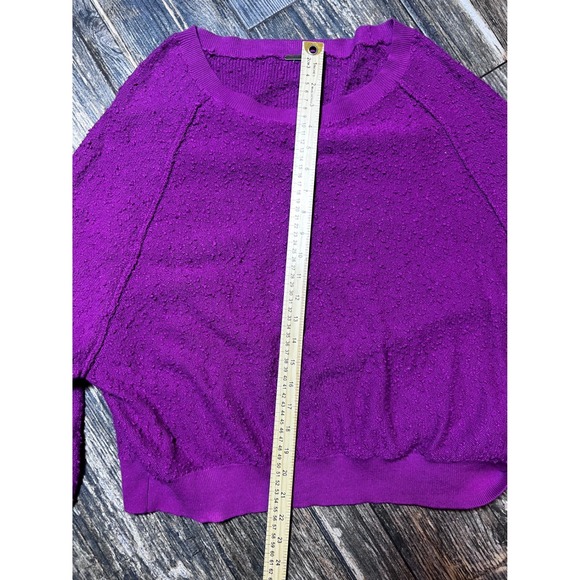 Free People Sweater‎ Found My Friend Boucle Pullover Wild Aster Small Oversized - Picture 7 of 7